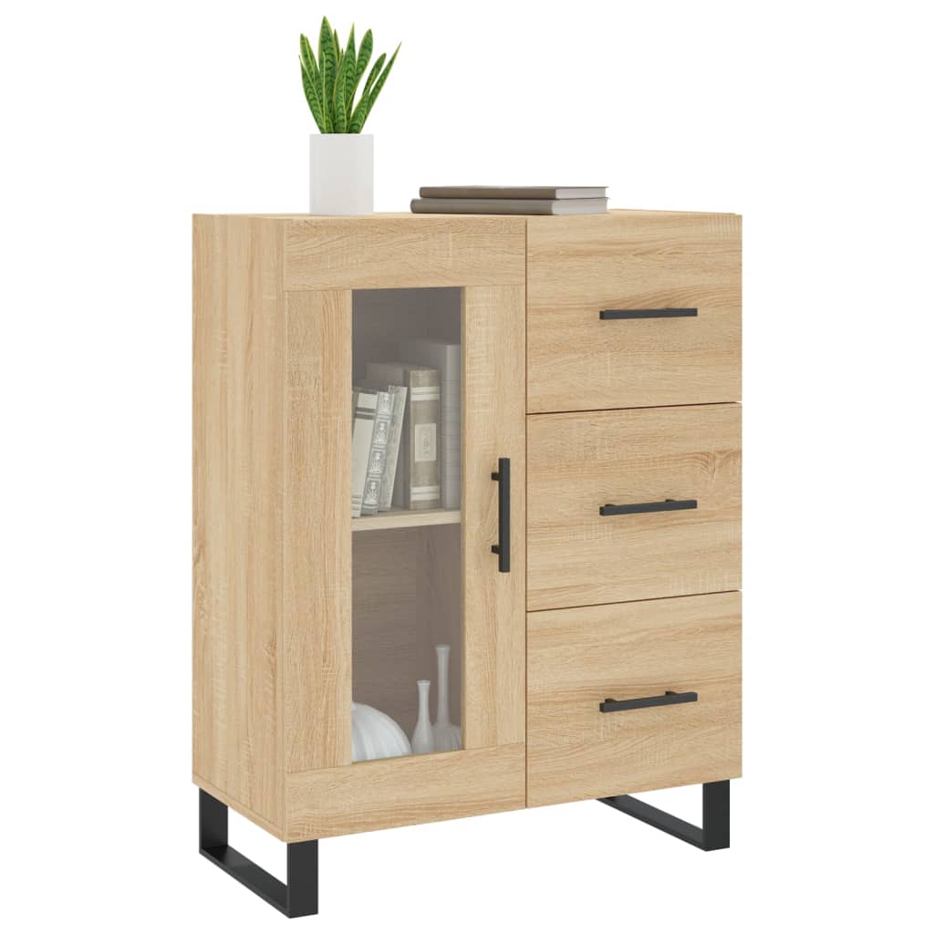 Dressoir 69,5x34x90 cm bewerkt hout eikenkleurig