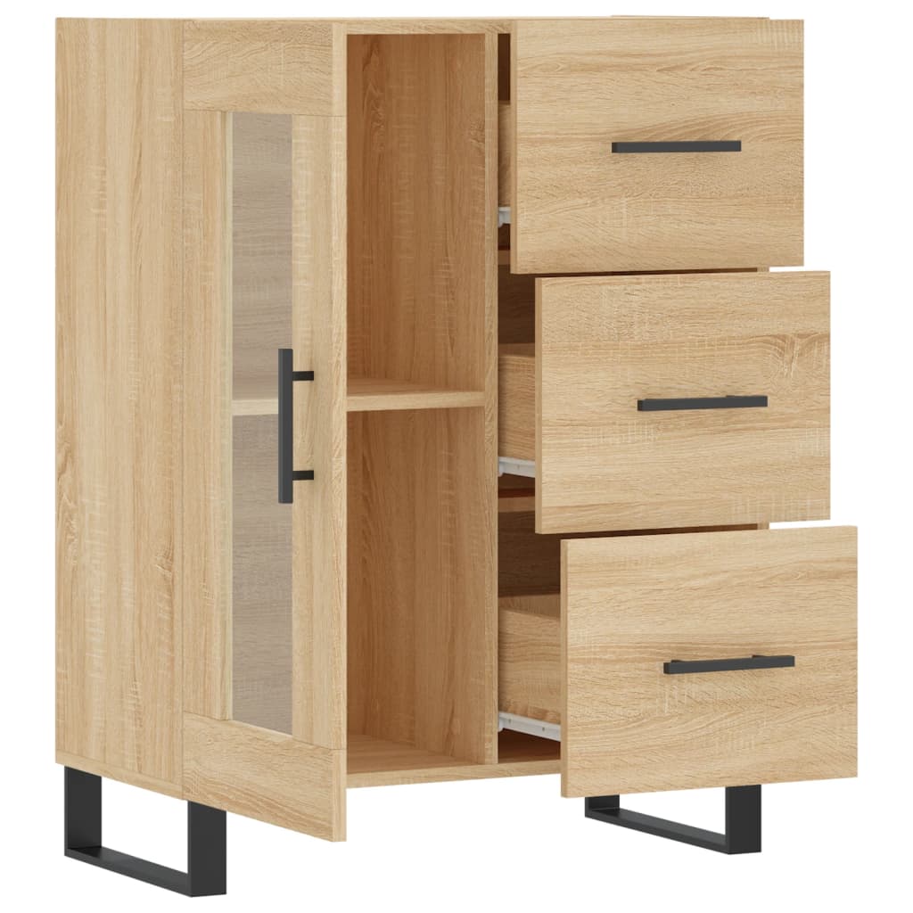 Dressoir 69,5x34x90 cm bewerkt hout eikenkleurig