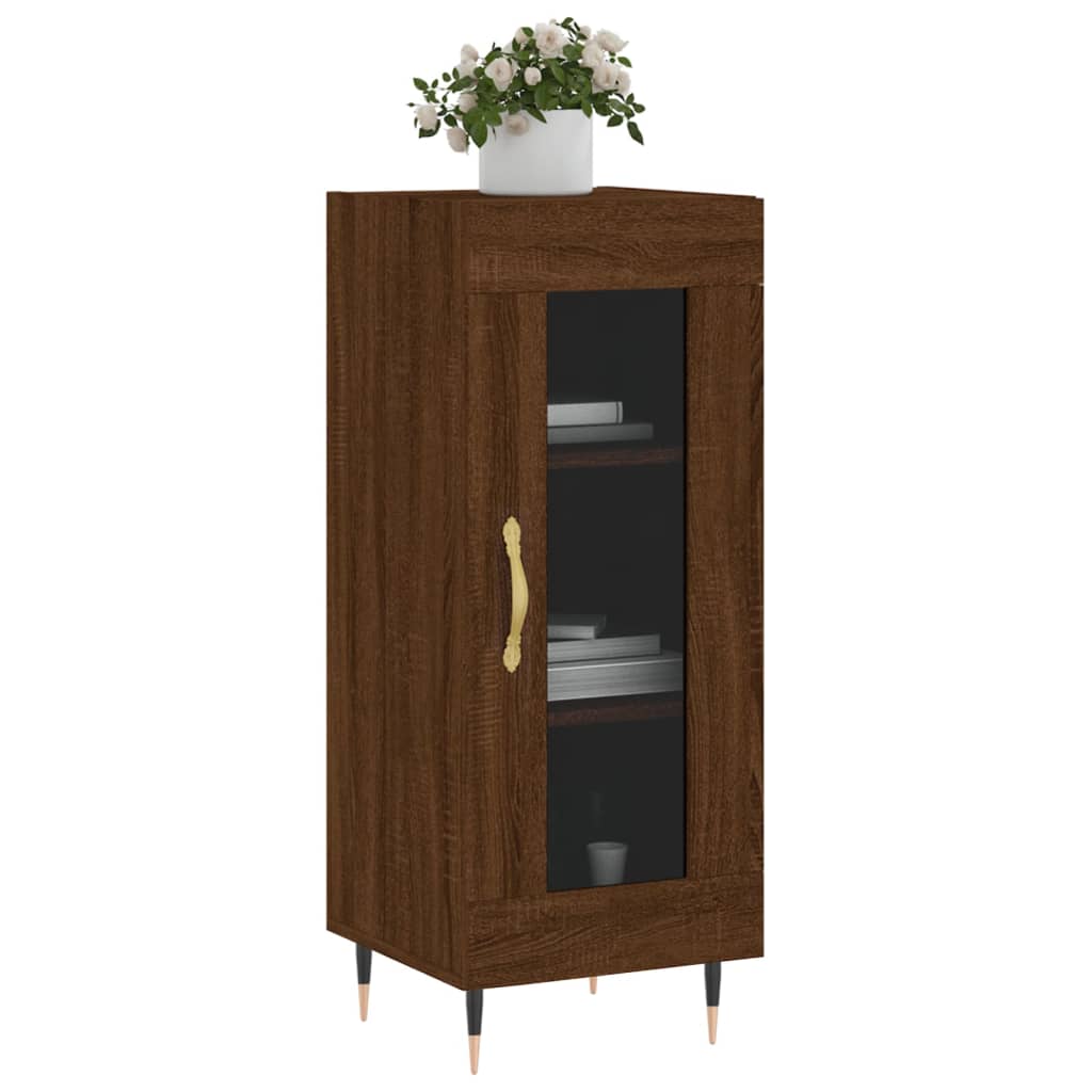 Buffet 34,5x34x90 cm en bois fini couleur chêne marron