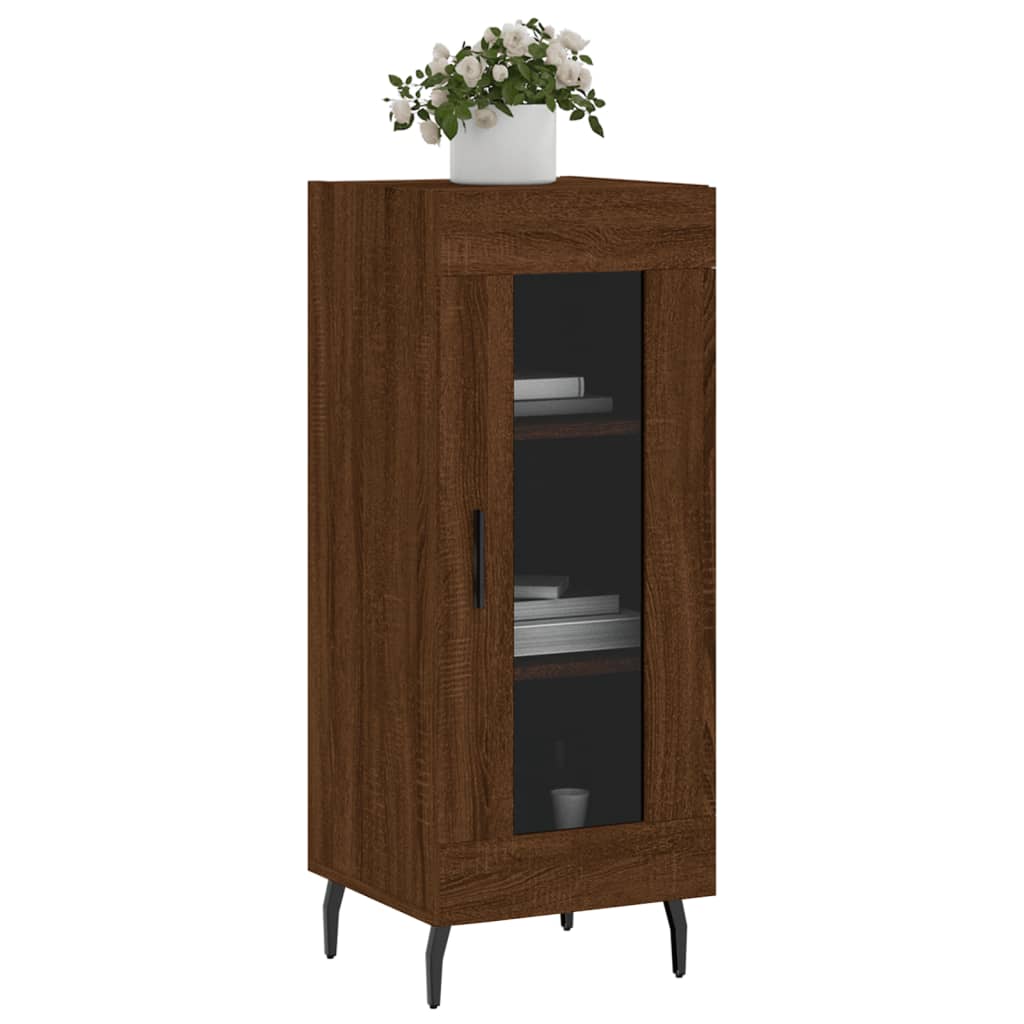 Buffet 34,5x34x90 cm en bois fini couleur chêne marron