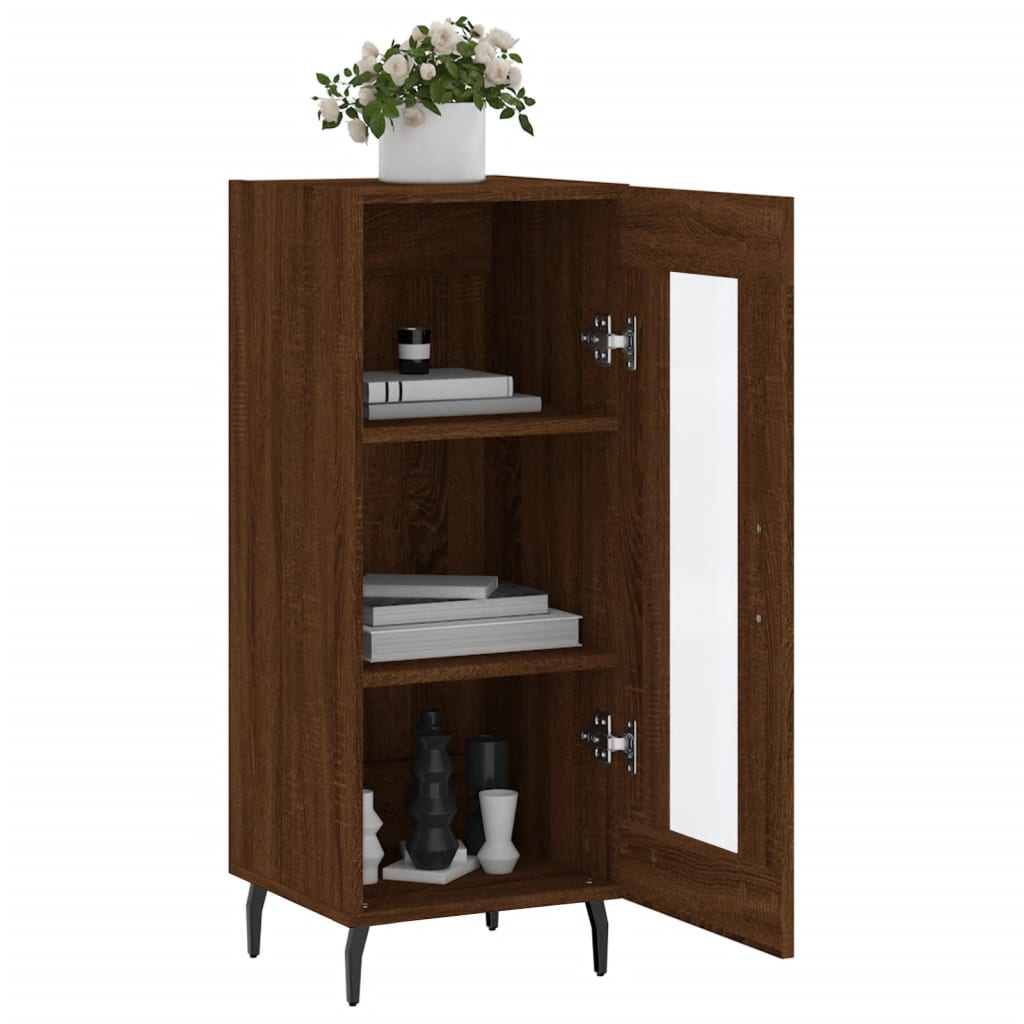 Buffet 34,5x34x90 cm en bois fini couleur chêne marron