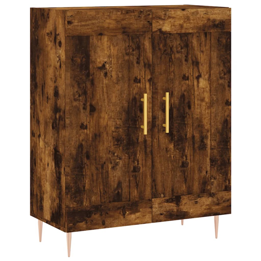 Buffet 69,5x34x90 cm en bois fini couleur chêne marron