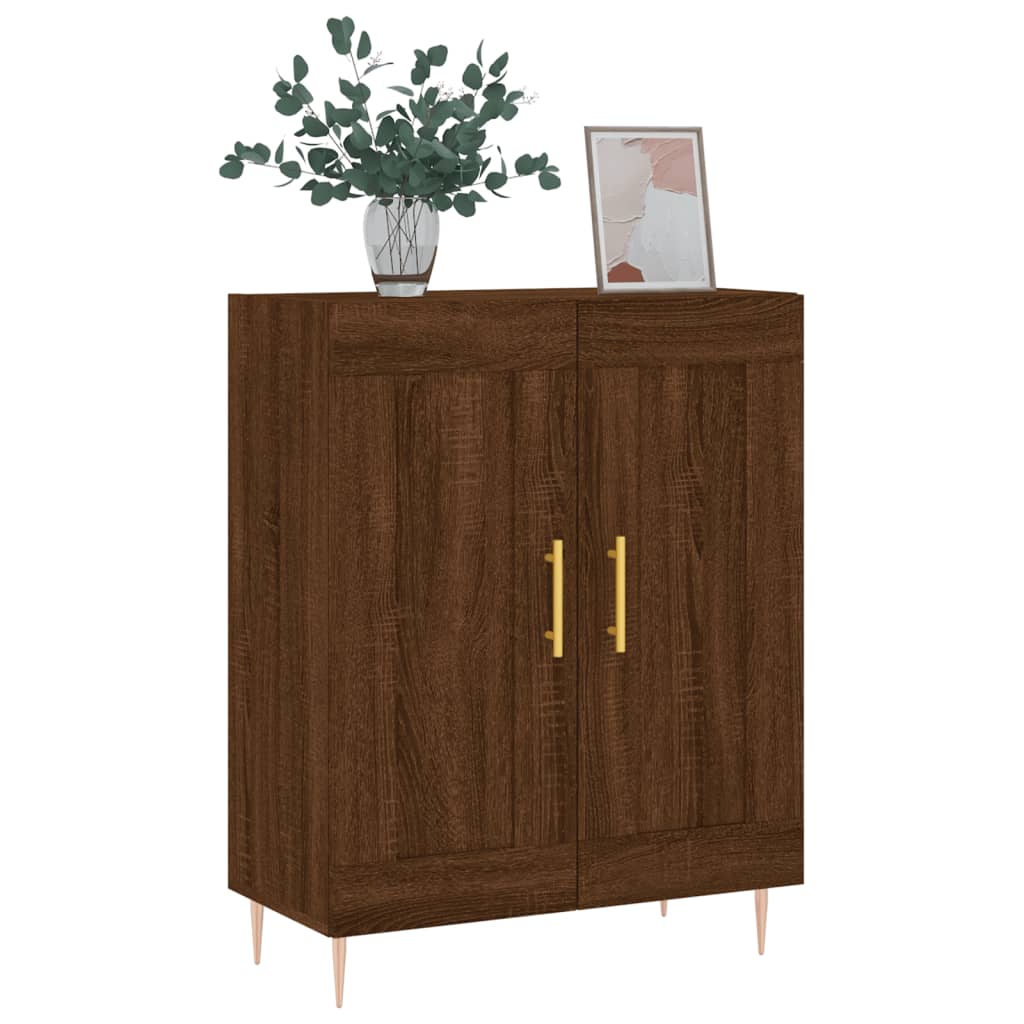 Buffet 69,5x34x90 cm en bois fini couleur chêne marron