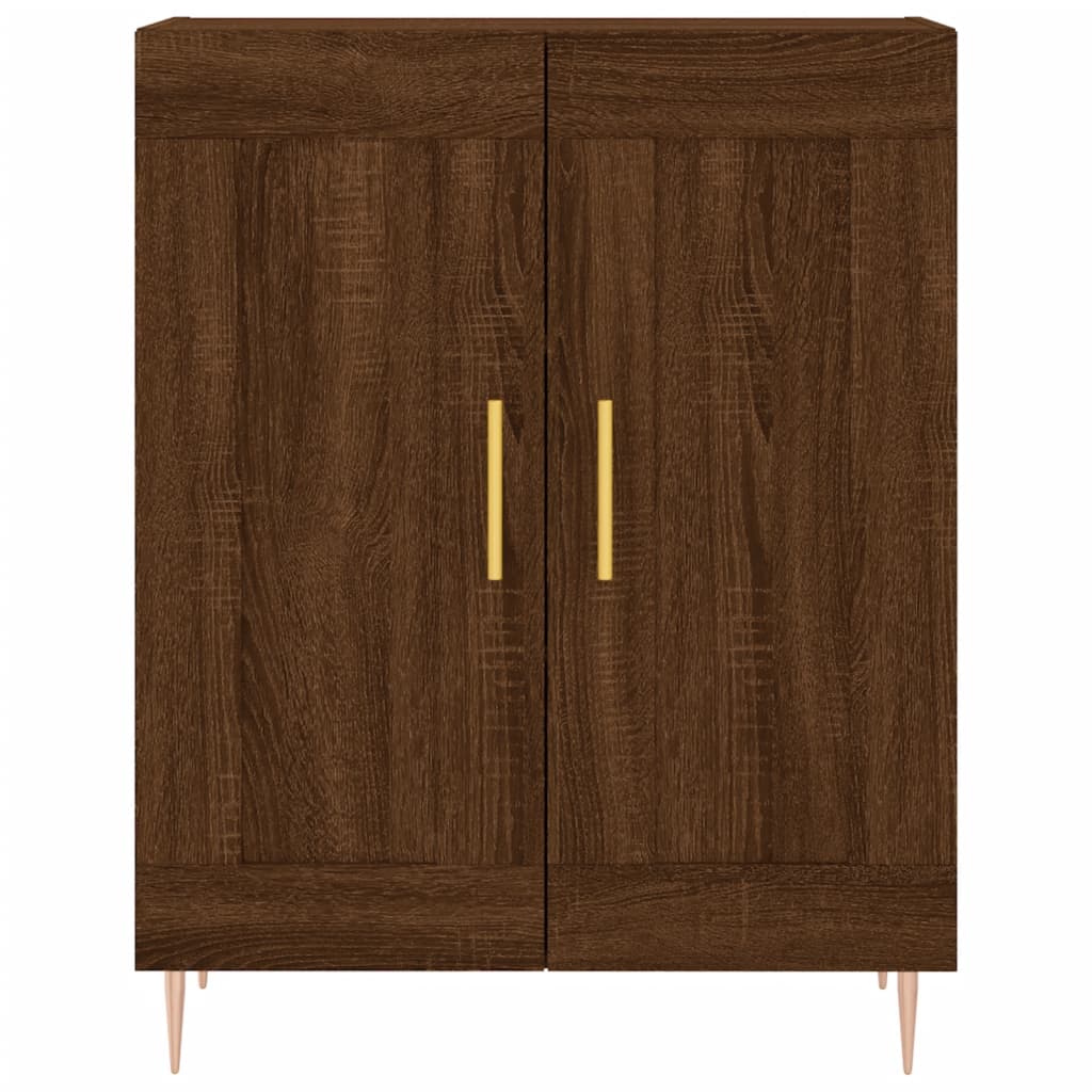 Buffet 69,5x34x90 cm en bois fini couleur chêne marron