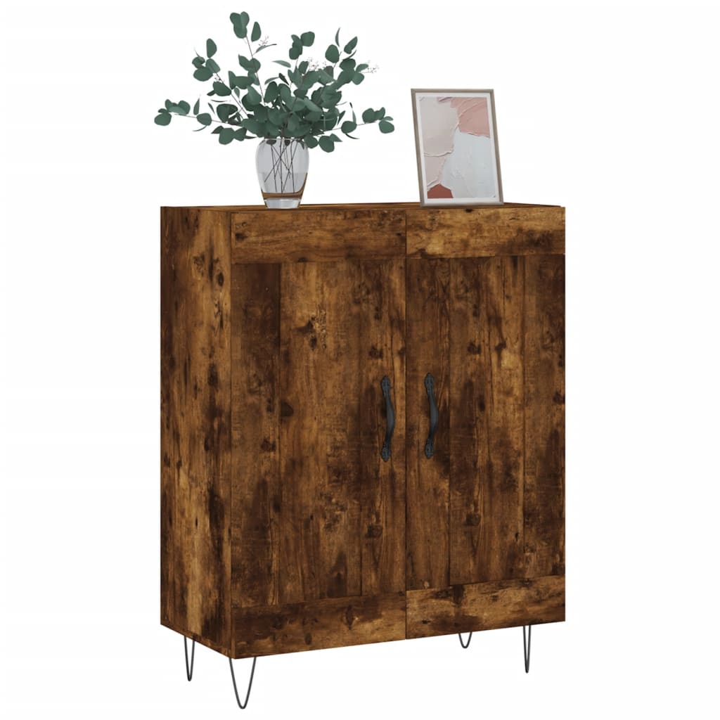 Buffet 69,5x34x90 cm en bois fini couleur chêne marron