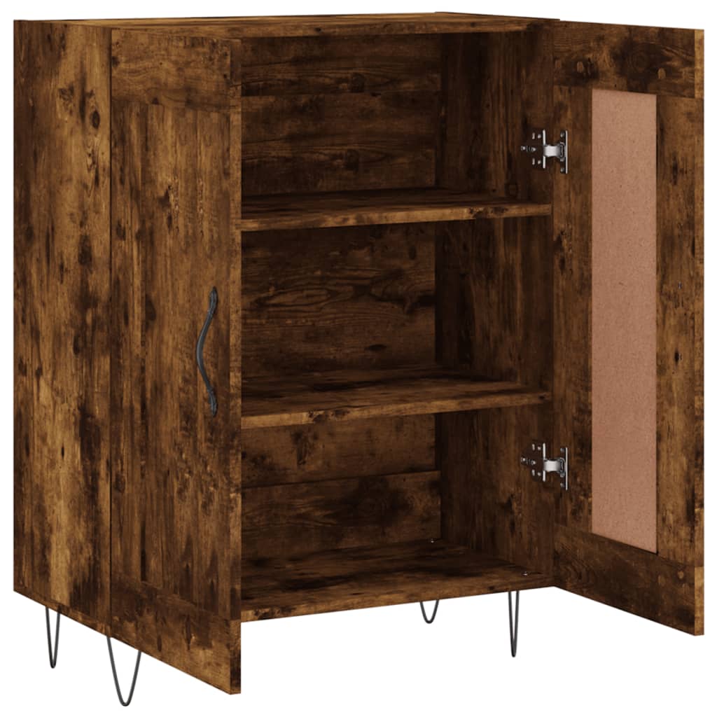 Buffet 69,5x34x90 cm en bois fini couleur chêne marron