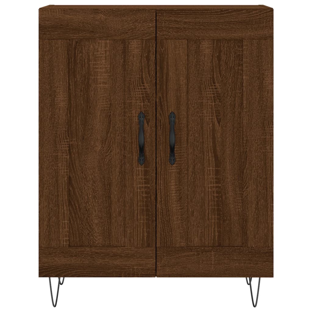 Buffet 69,5x34x90 cm en bois fini couleur chêne marron