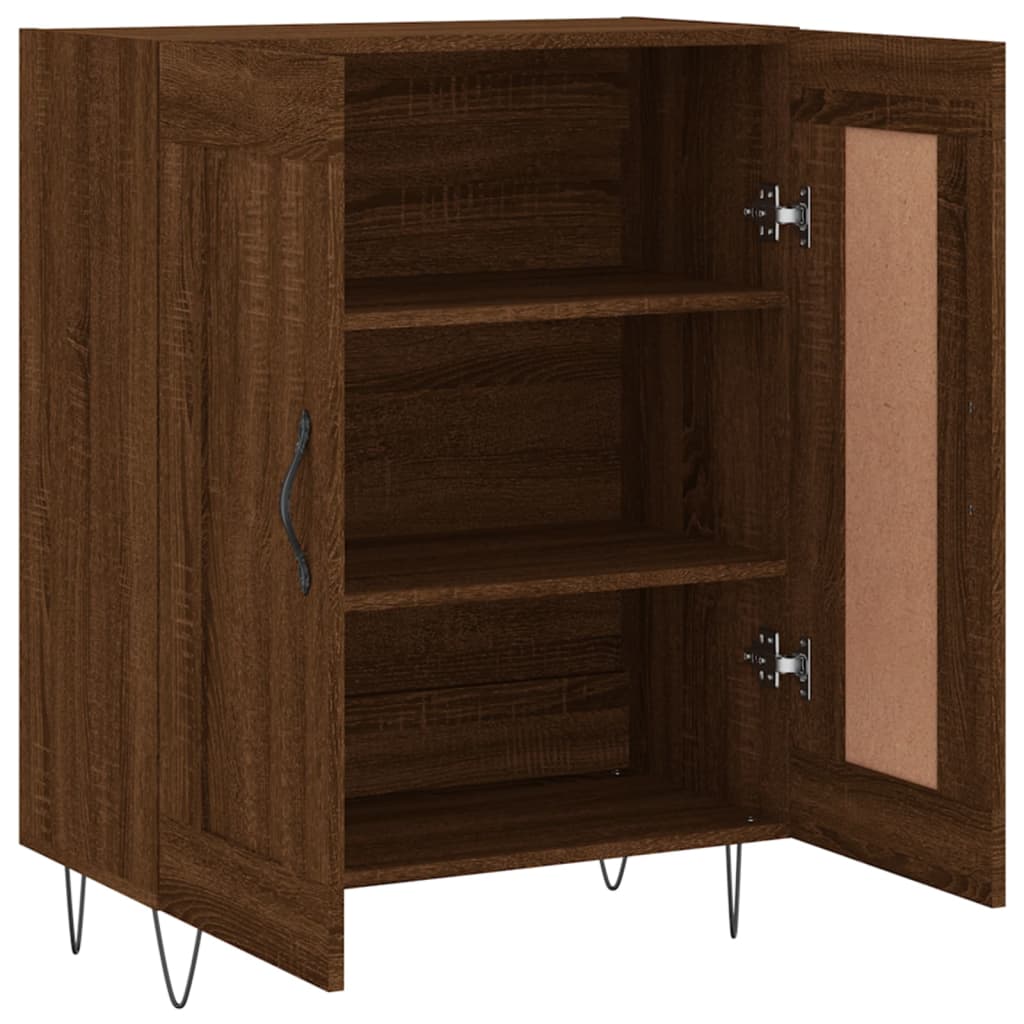 Buffet 69,5x34x90 cm en bois fini couleur chêne marron