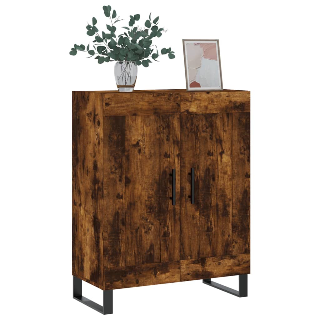 Buffet 69,5x34x90 cm en bois fini couleur chêne marron