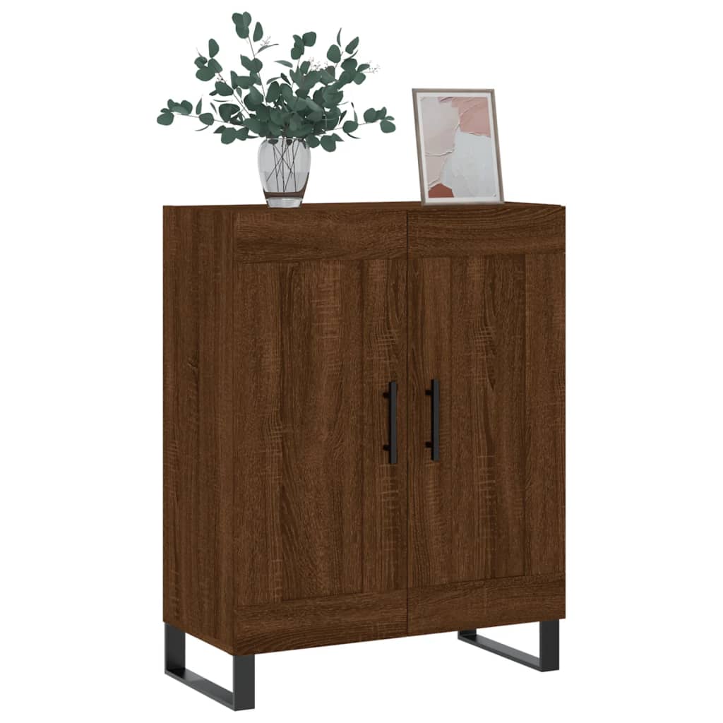 Buffet 69,5x34x90 cm en bois fini couleur chêne marron