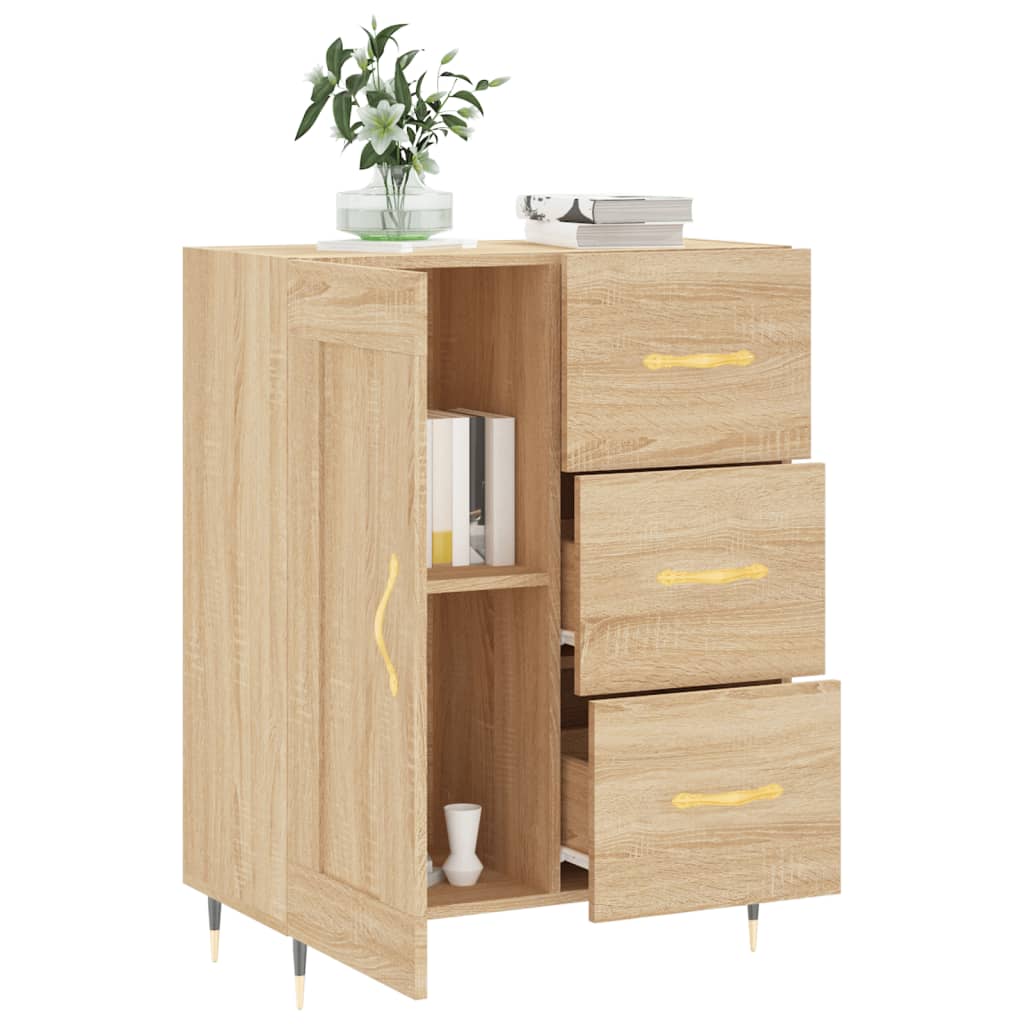 Dressoir 69,5x34x90 cm bewerkt hout eikenkleurig