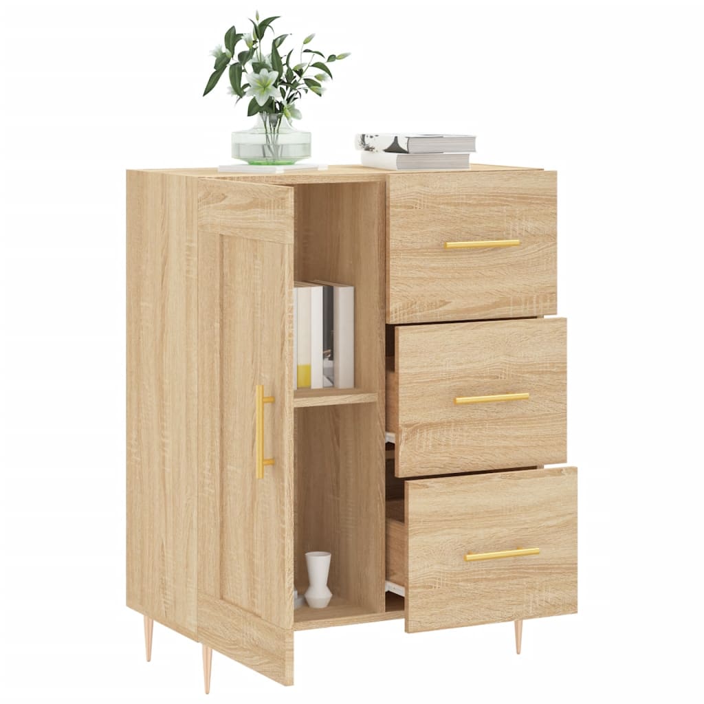 Dressoir 69,5x34x90 cm bewerkt hout eikenkleurig