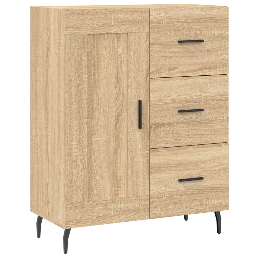 Dressoir 69,5x34x90 cm bewerkt hout bruin eikenkleur