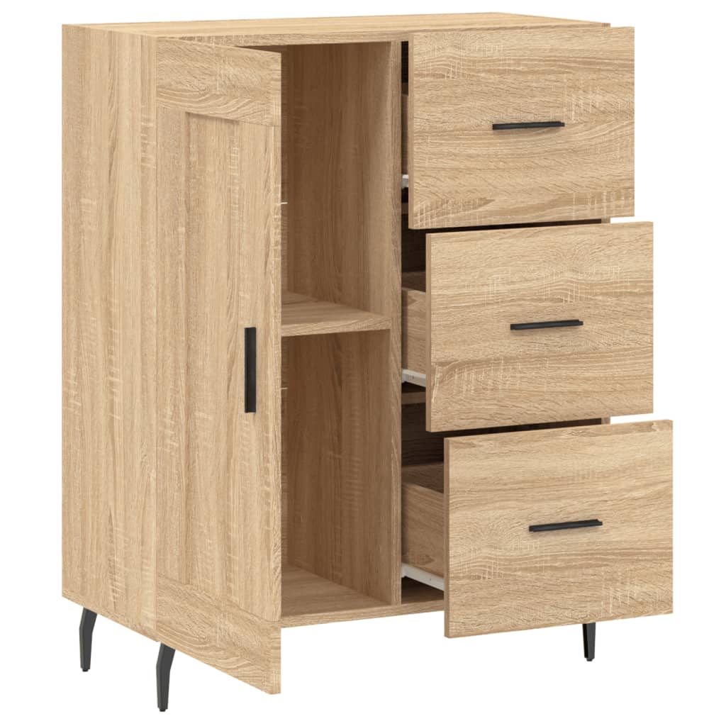 Dressoir 69,5x34x90 cm bewerkt hout bruin eikenkleur