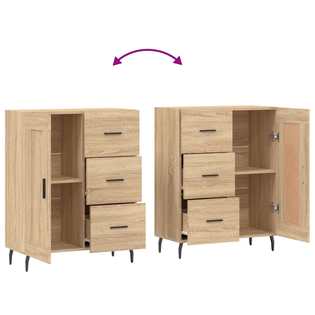 Dressoir 69,5x34x90 cm bewerkt hout bruin eikenkleur