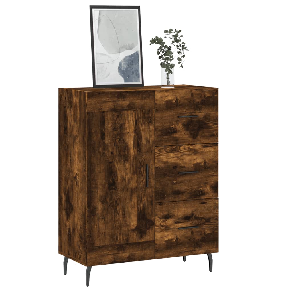 Buffet 69,5x34x90 cm en bois fini couleur chêne marron