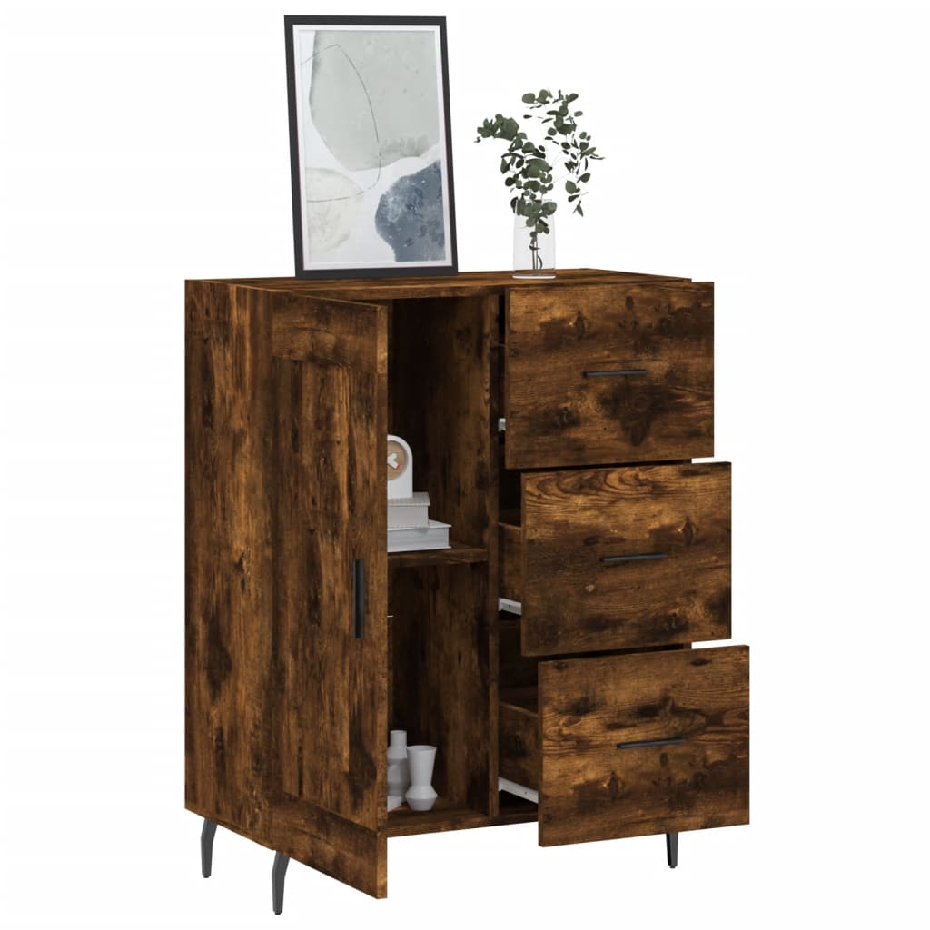 Buffet 69,5x34x90 cm en bois fini couleur chêne marron