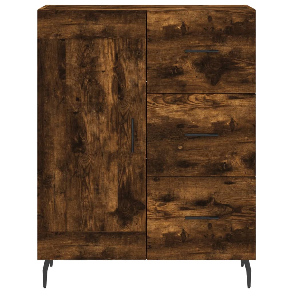 Buffet 69,5x34x90 cm en bois fini couleur chêne marron