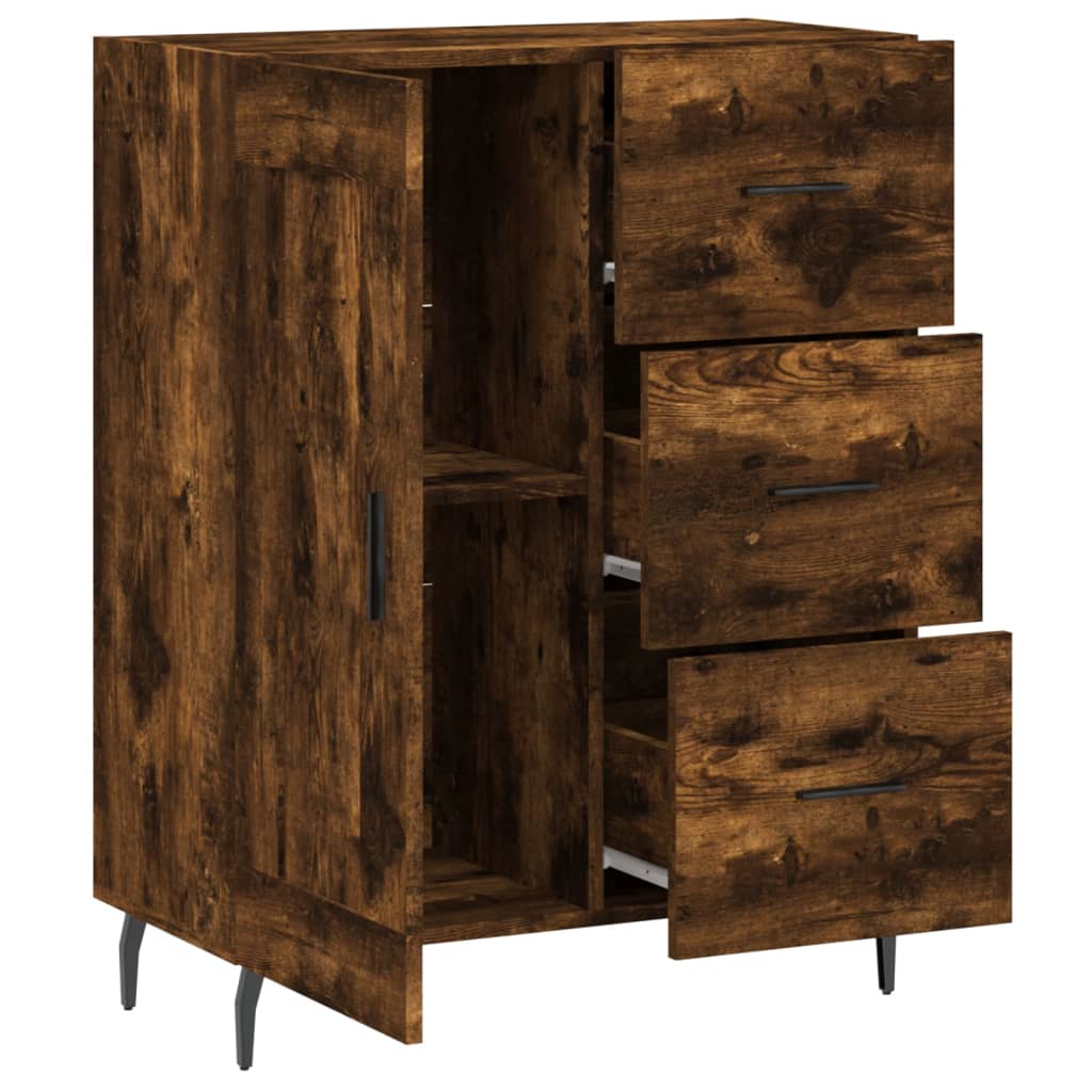 Buffet 69,5x34x90 cm en bois fini couleur chêne marron