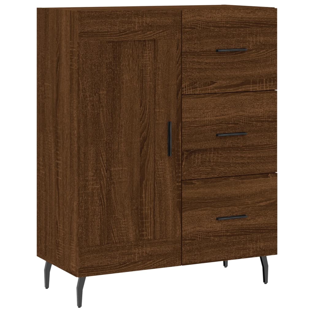 Buffet 69,5x34x90 cm en bois fini couleur chêne marron