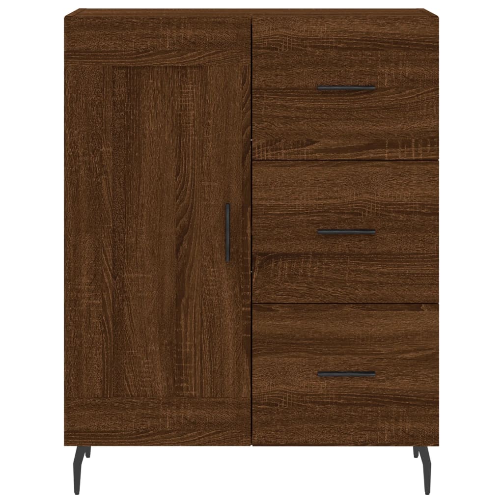 Buffet 69,5x34x90 cm en bois fini couleur chêne marron