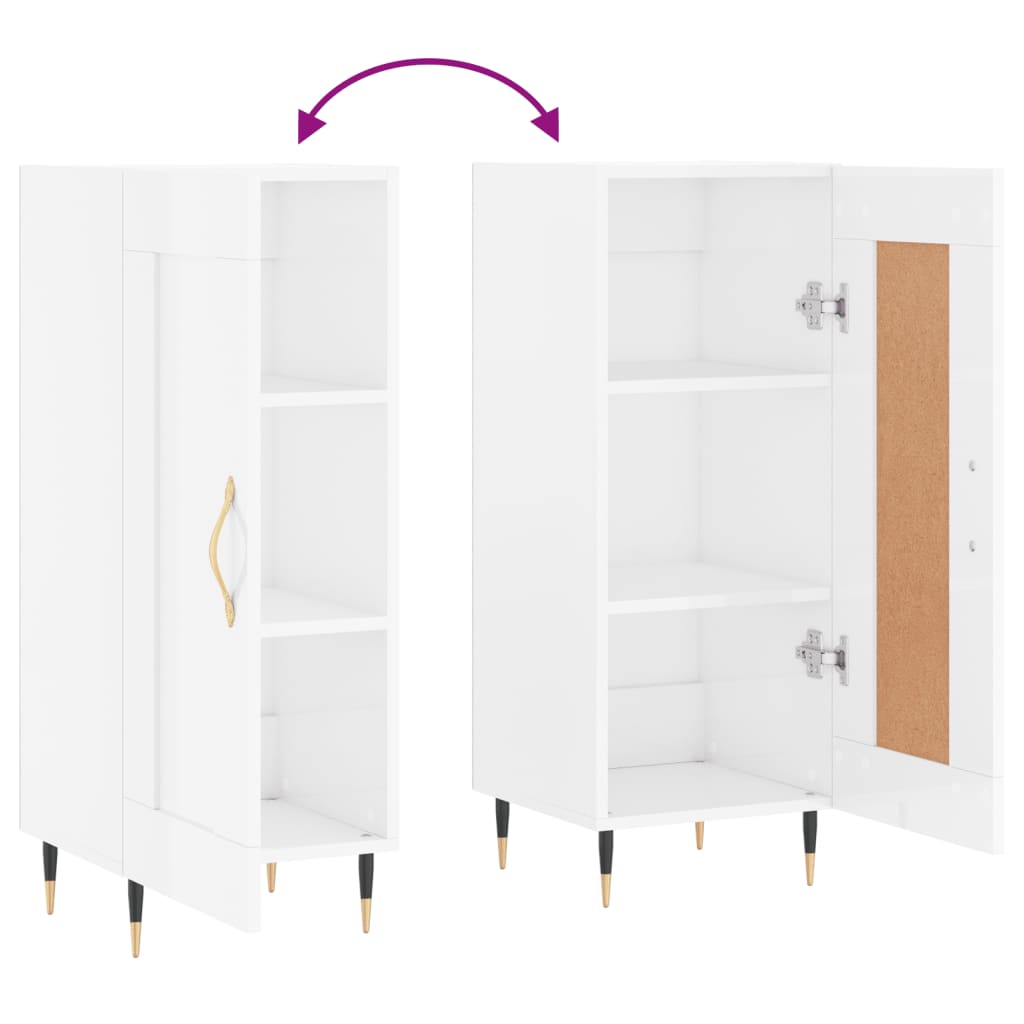 Buffet 34,5x34x90 cm en bois travaillé