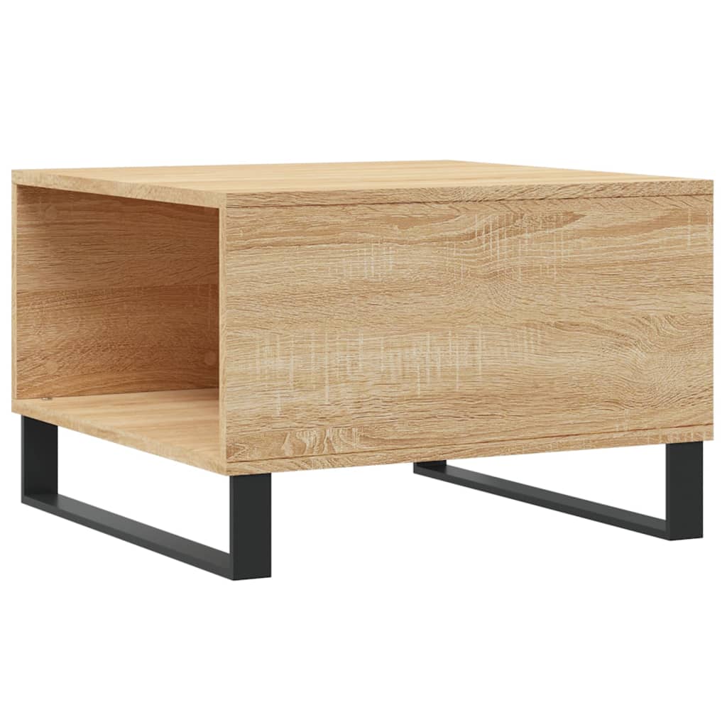 Table basse 55x55x36,5 cm en dérivé du bois, coloris chêne