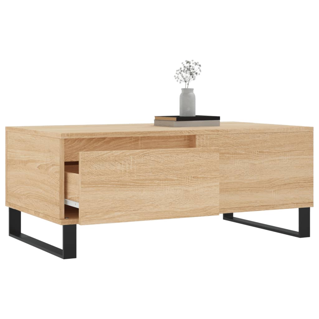 Table basse 90x50x36,5 cm en bois travaillé