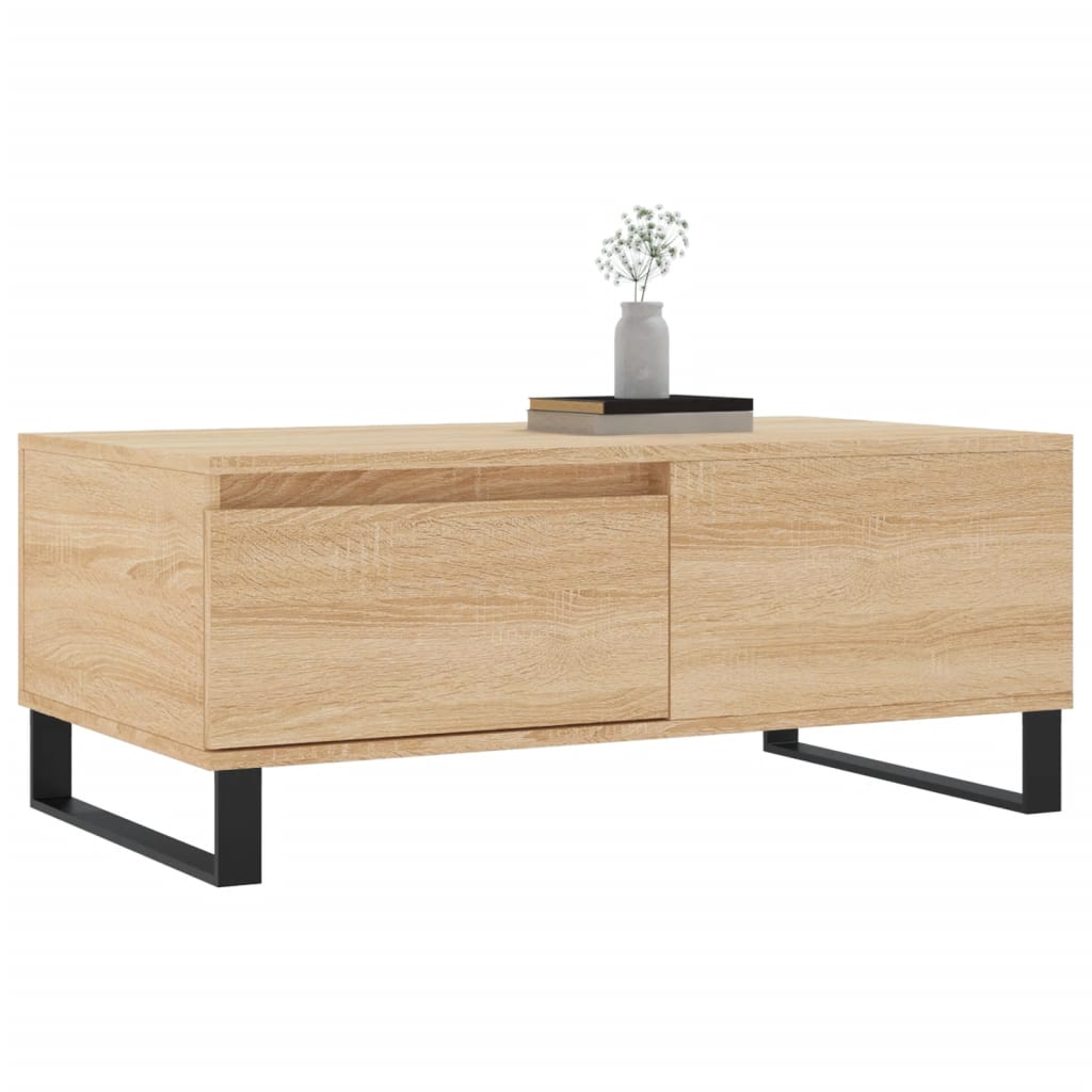 Table basse 90x50x36,5 cm en bois travaillé