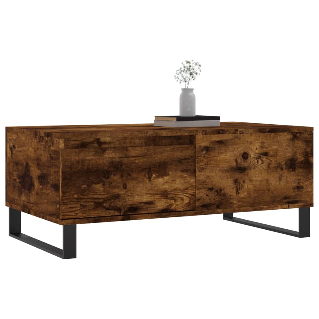 Table basse 90x50x36,5 cm en bois travaillé