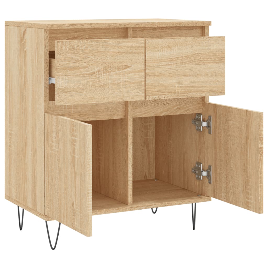 Dressoir 60x35x70 cm bewerkt hout bruin eikenkleur