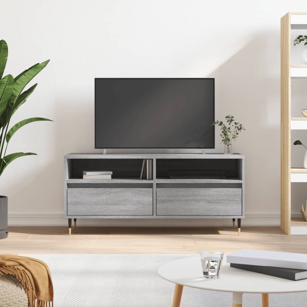 Meuble TV 100x34,5x44,5 cm en bois travaillé