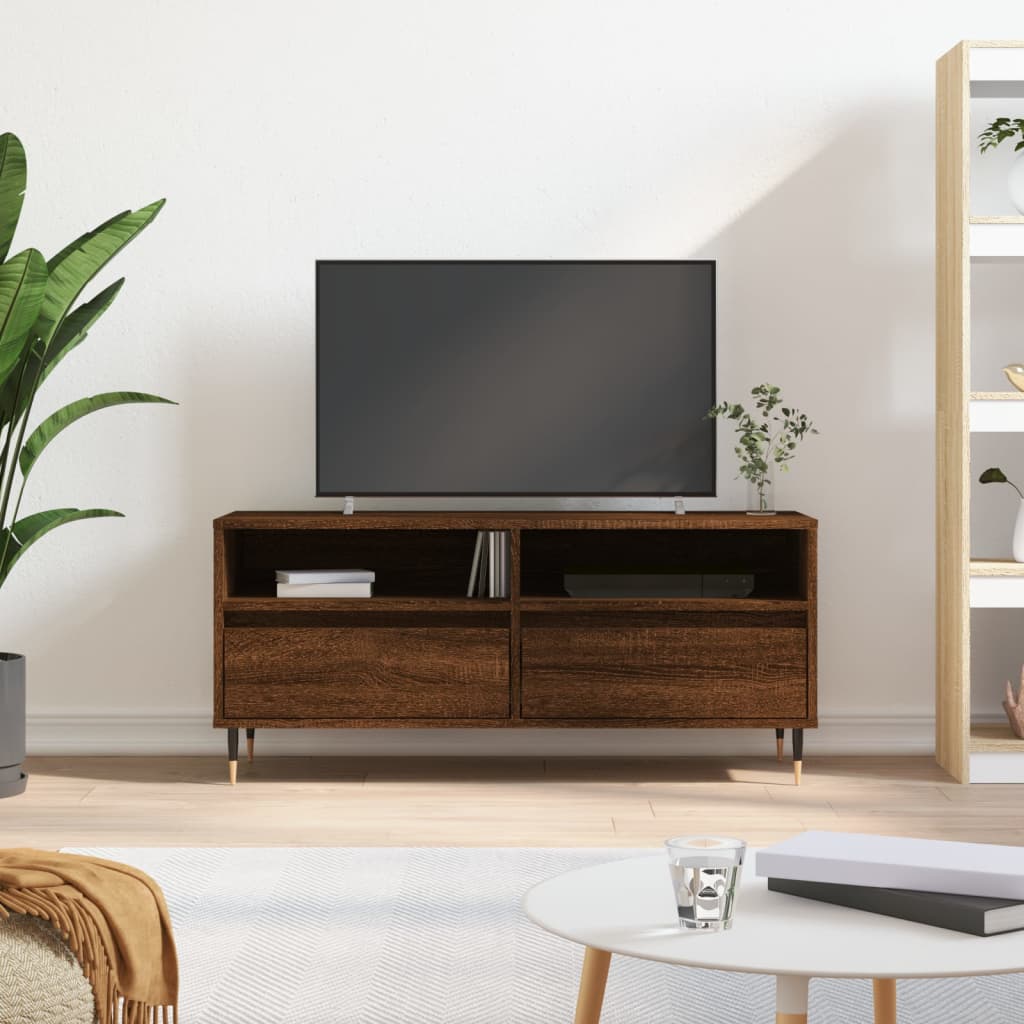 Meuble TV 100x34,5x44,5 cm en bois travaillé