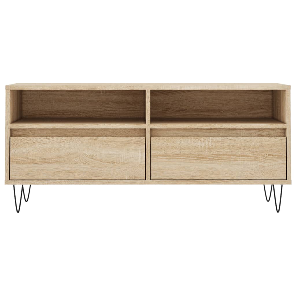 Tv-meubel 100x34,5x44,5 cm bewerkt hout eikenkleurig