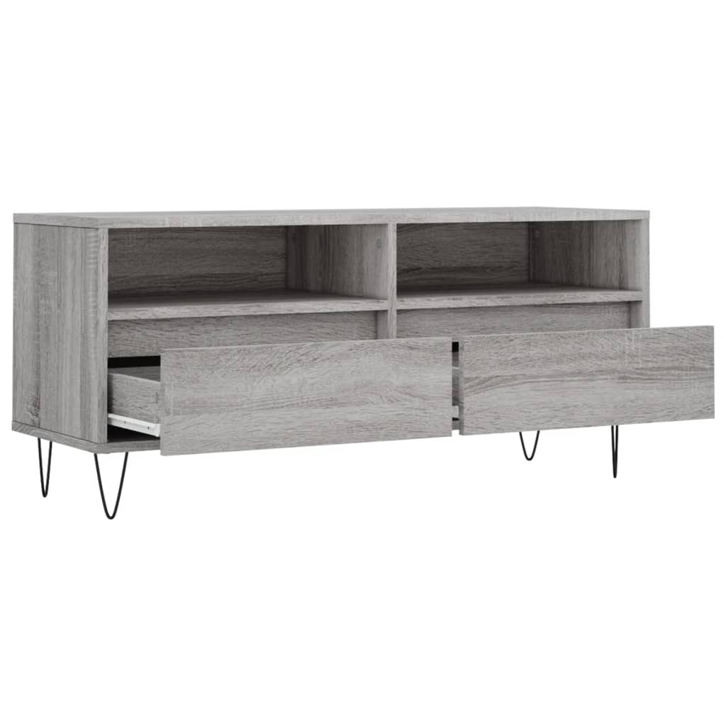 Tv-meubel 100x34,5x44,5 cm bewerkt hout eikenkleurig