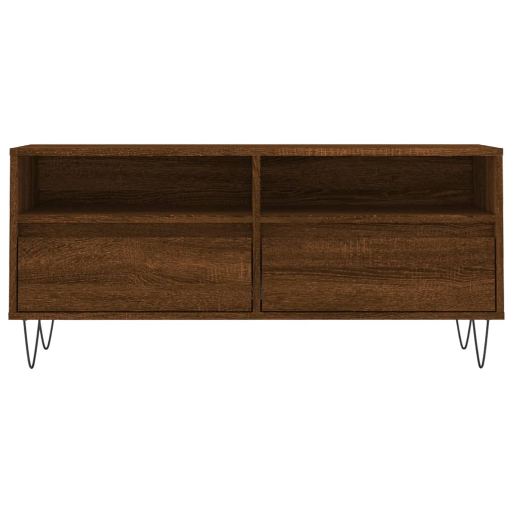 Tv-meubel 100x34,5x44,5 cm bewerkt hout eikenkleurig