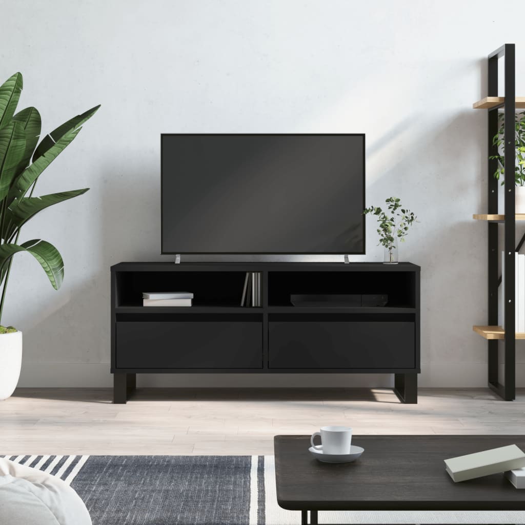 Meuble TV 100x34,5x44,5 cm en bois travaillé