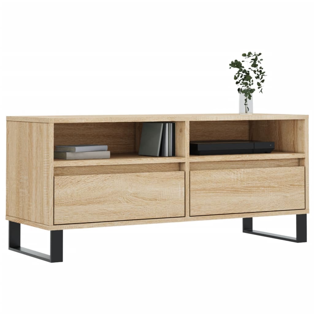 Meuble TV 100x34,5x44,5 cm en bois travaillé