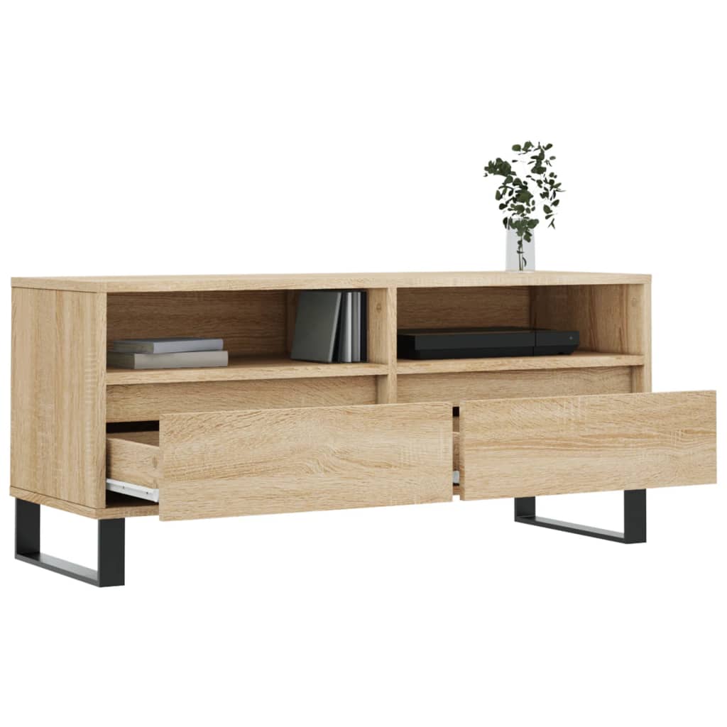 Meuble TV 100x34,5x44,5 cm en bois travaillé