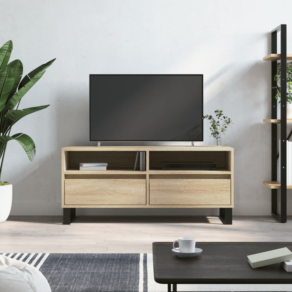 Meuble TV 100x34,5x44,5 cm en bois travaillé