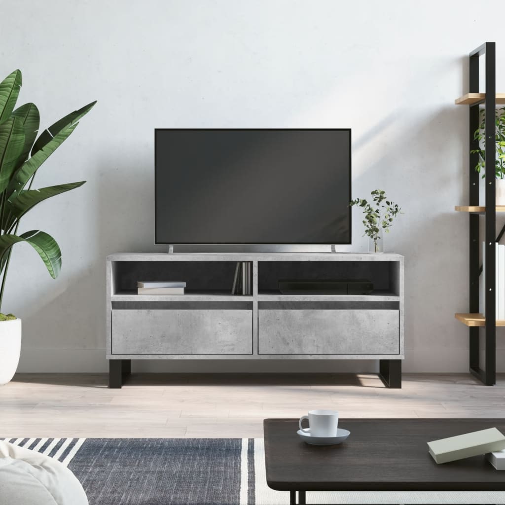 Meuble TV 100x34,5x44,5 cm en bois travaillé