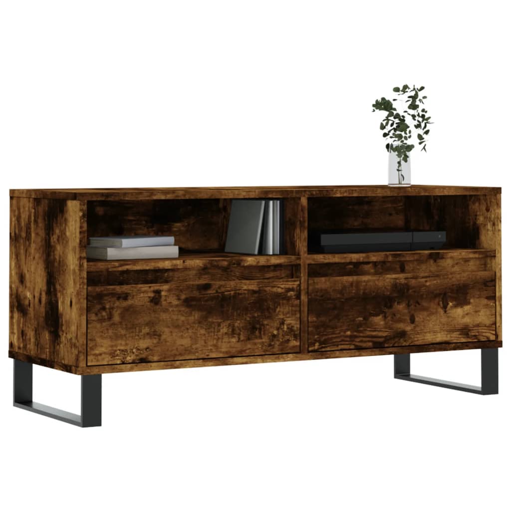 Meuble TV 100x34,5x44,5 cm en bois travaillé