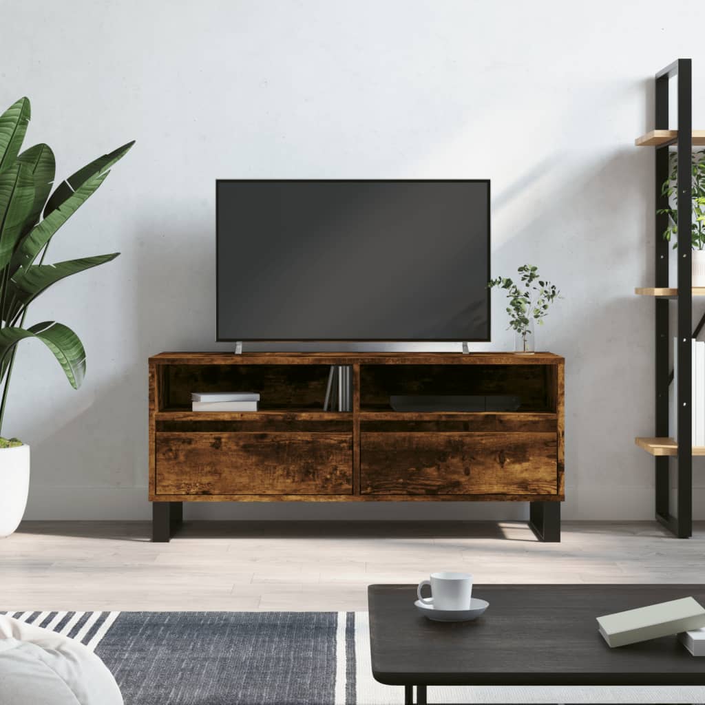 Meuble TV 100x34,5x44,5 cm en bois travaillé