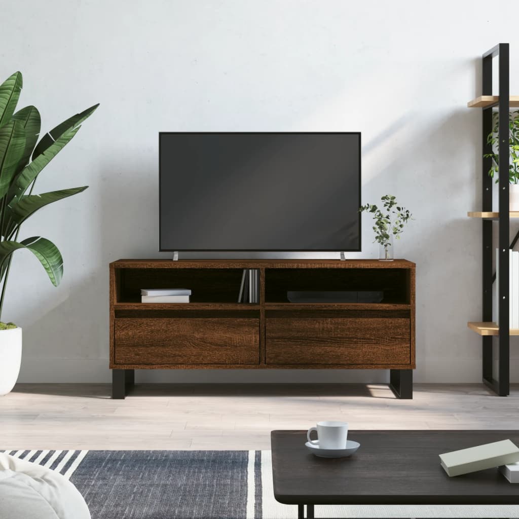 Meuble TV 100x34,5x44,5 cm en bois travaillé