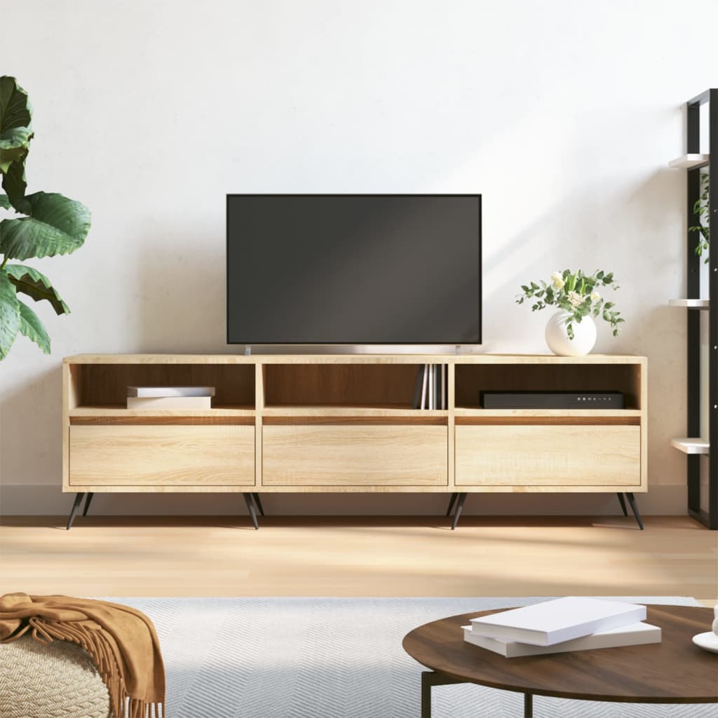 Meuble TV 150x30x44,5 cm en bois travaillé