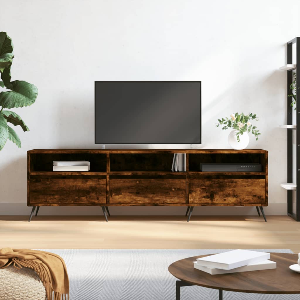 Meuble TV 150x30x44,5 cm en bois travaillé