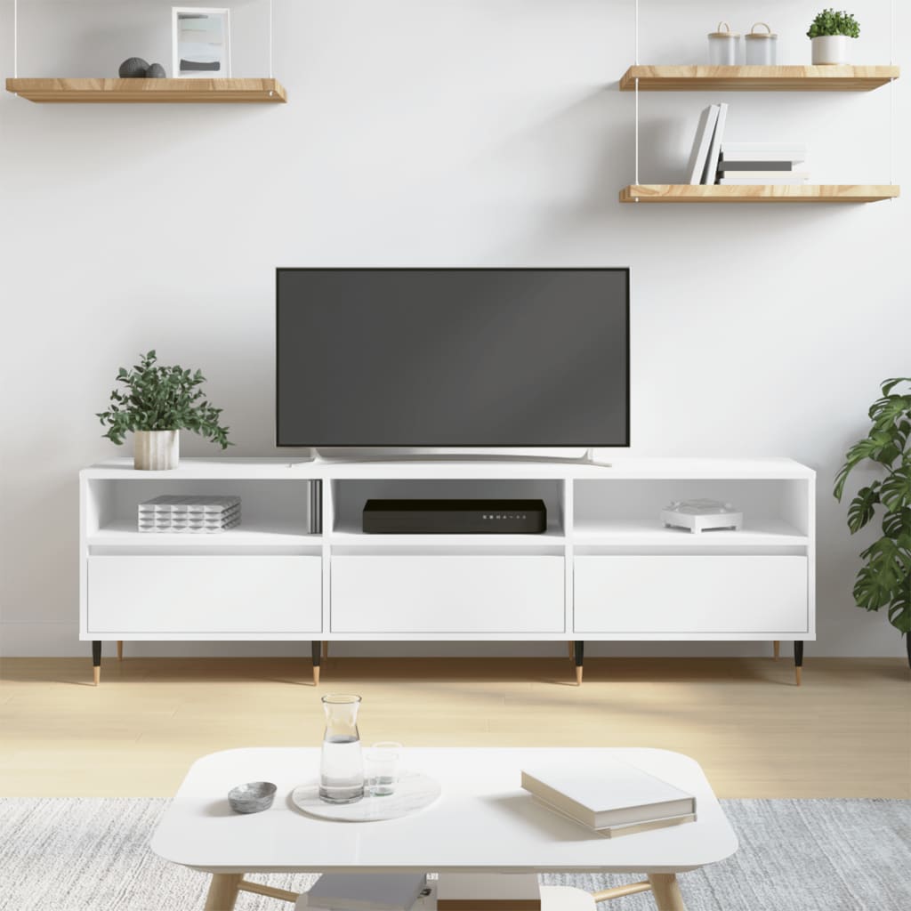 Meuble TV 150x30x44,5 cm en bois travaillé