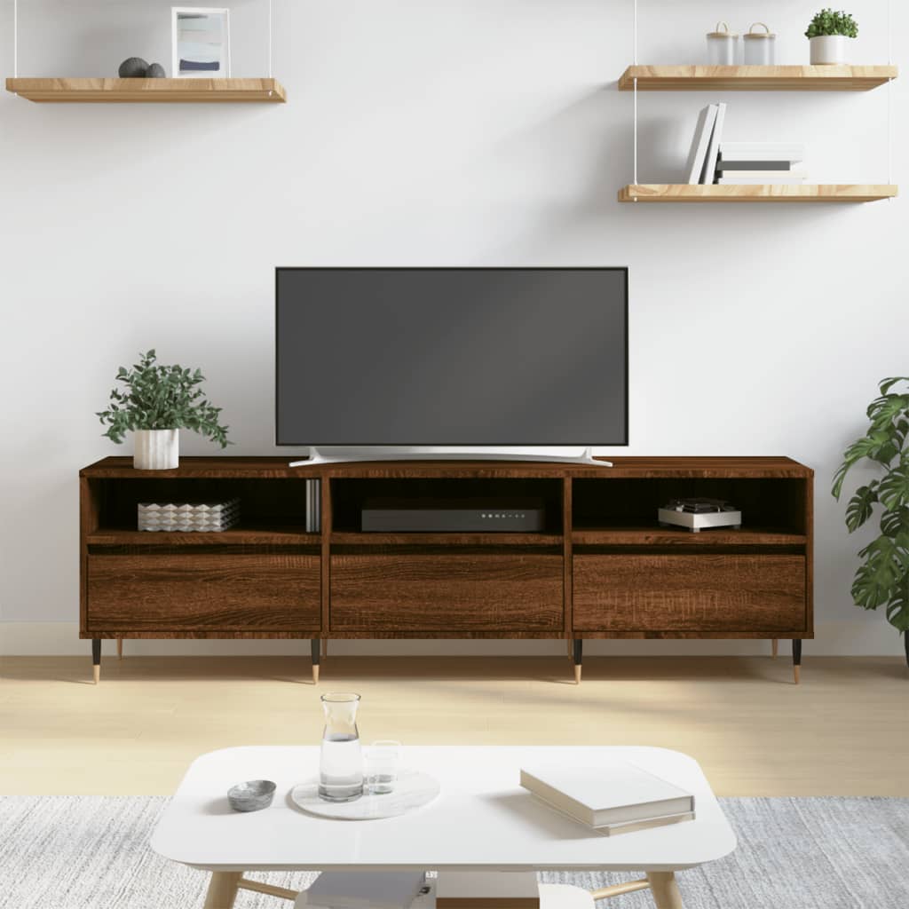 Meuble TV 150x30x44,5 cm en bois travaillé