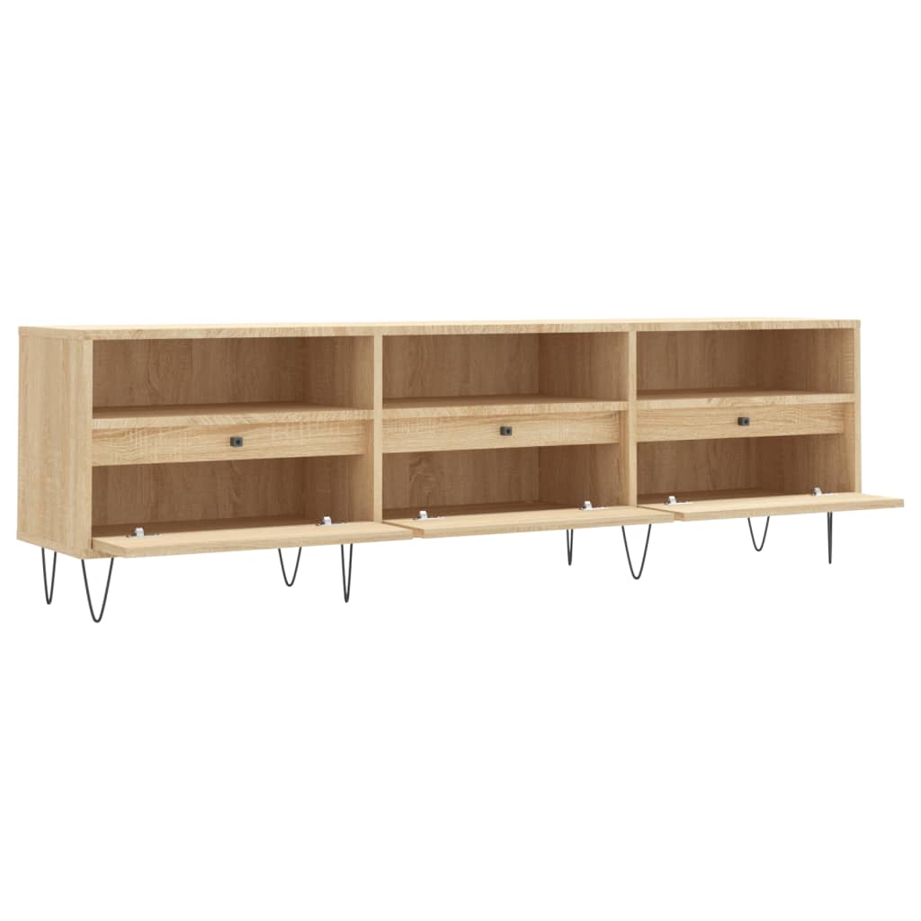 Tv-meubel 150x30x44,5 cm bewerkt hout artisanaal eikenkleur