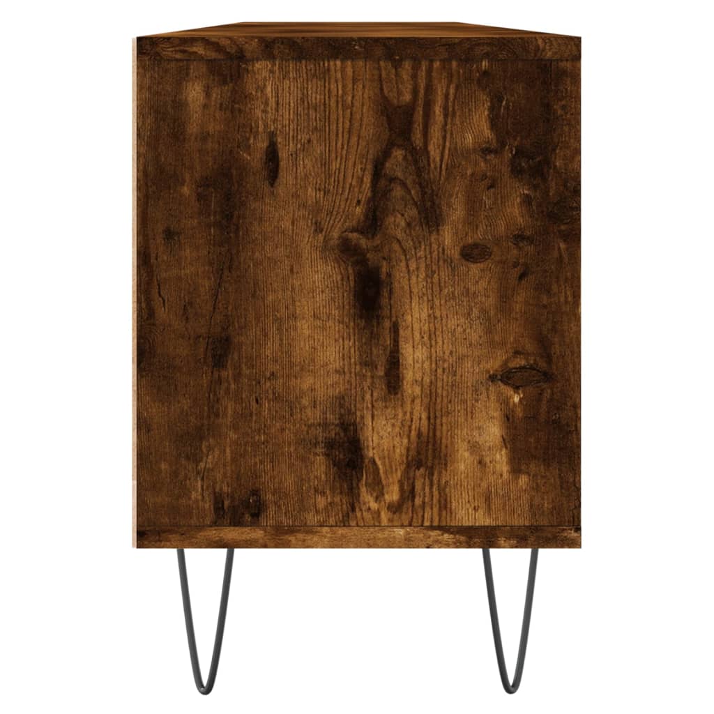 Meuble TV 150x30x44,5 cm ouvré en bois couleur chêne